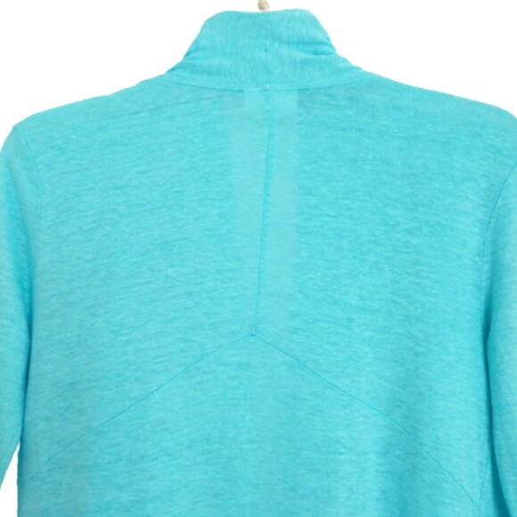 J. Jill Love Linen Turquoise Blue Long Open Cardigan Jacket XS Generous Fit - Picture 6 of 9